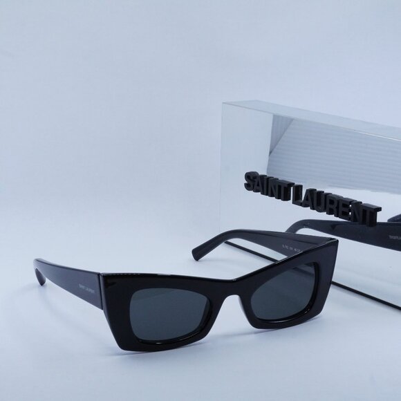 Saint Laurent SL702 001 Black Cat Eye Sunglasses - Picture 4 of 10